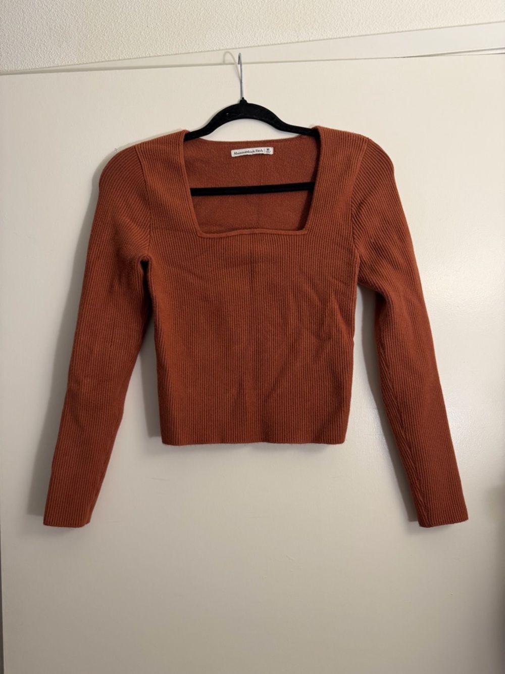 Abercrombie & Fitch Rust Ribbed Square-Neck Sweater - Picture 2 of 3